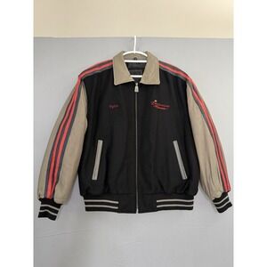 Vintage Excelled Budweiser Leather & Wool Varsity Jacket Men's Large Embroidered